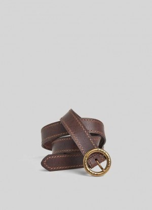 Pepe Jeans Round Spännen Läder Belt Bälte Dam Bruna | 890451RFS
