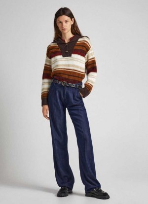 Pepe Jeans Rowan Hetero Fit Mid-rise Jeans Straight Jeans Dam Blå | 369124TBC
