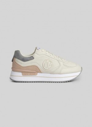 Pepe Jeans Rusper Minimal Trainers Träningsskor Dam Vita | 512867GQW