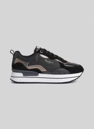 Pepe Jeans Rusper Nas Combined Trainers Träningsskor Dam Grå | 782501TWB