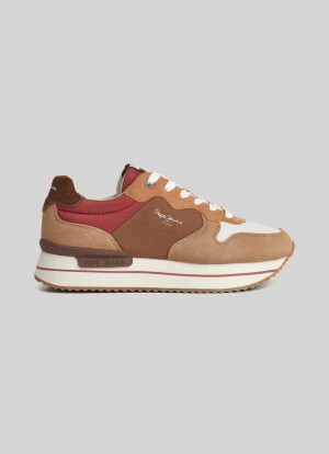 Pepe Jeans Rusper Queen Combined Trainers Träningsskor Dam Beige | 852063KIY