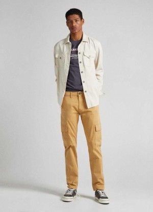 Pepe Jeans Sean Regular Fit Chino Trousers Långbyxor Herr Gula | 873015VDQ