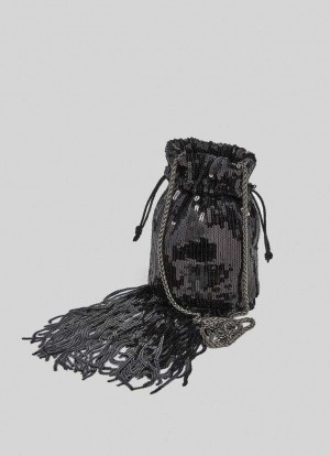 Pepe Jeans Sequin Bucket Bag Väskor & Ryggsäck Dam Svarta | 536210VNG