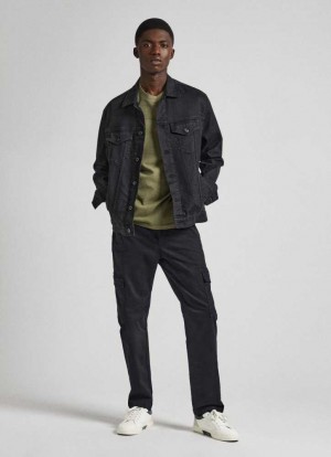 Pepe Jeans Slim Fit Cargo Trousers Långbyxor Herr Svarta | 647315GUC