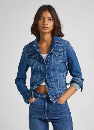 Pepe Jeans Slim Fit Denim Jacket Jacka Dam Blå | 370915LIO