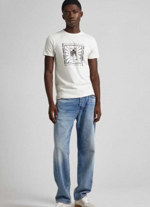 Pepe Jeans Slim Fit T-shirt With Music Print T-shirt Herr Vita | 946270DFA