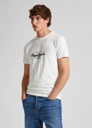 Pepe Jeans Slim Fit T-shirt With Printed Logo T-shirt Herr Vita | 261940CNE