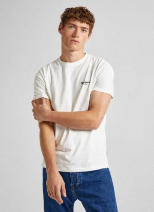 Pepe Jeans Slim Fit T-shirt With Printed Logo T-shirt Herr Vita | 863572AJU