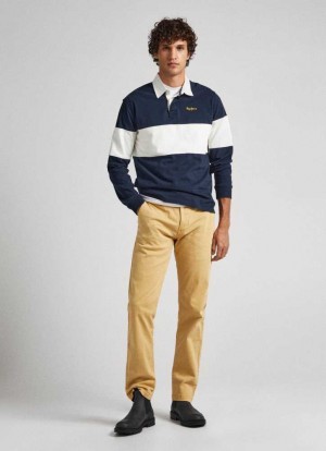 Pepe Jeans Sloane Regular Chino Trousers Långbyxor Herr Gula | 837549CYN