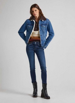 Pepe Jeans Soho Mager Fit Mid-rise Jeans Skinny Jeans Dam Blå | 491258IUZ
