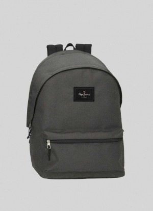 Pepe Jeans Solid Colour School Backpack Väskor & Ryggsäck Dam Mörkgrå | 589726PCH
