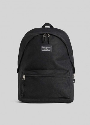 Pepe Jeans Solid Colour School Backpack Väskor & Ryggsäck Herr Svarta | 928137ASW