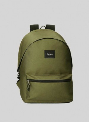 Pepe Jeans Solid Colour School Backpack Väskor & Ryggsäck Dam Mörkgröna | 087542TYS