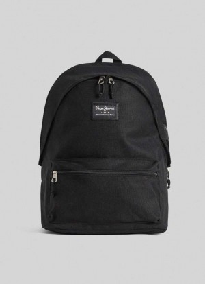Pepe Jeans Solid Colour School Backpack Väskor & Ryggsäck Dam Svarta | 683275TSA