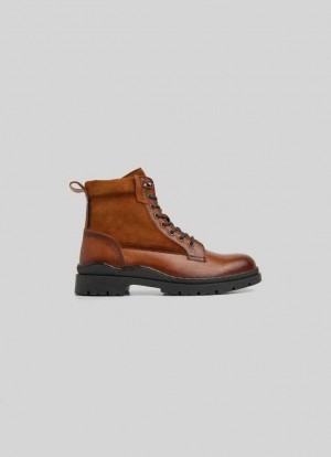 Pepe Jeans Spets-up Utility Boots Stövlar Herr Bruna | 412567POD