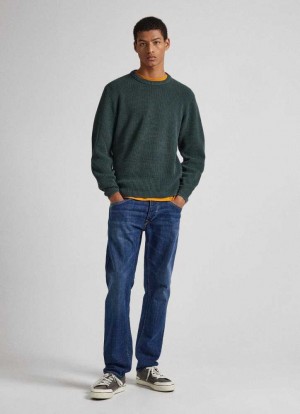 Pepe Jeans Spike Fit Mid-rise Jeans Denim Herr Blå | 604382SDG