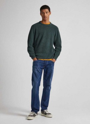 Pepe Jeans Spike Fit Mid-rise Jeans Slim Jeans Herr Blå | 634819ASM
