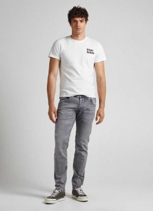 Pepe Jeans Spike Regular Fit Mid-rise Jeans Straight Jeans Herr Blå | 523409XDJ