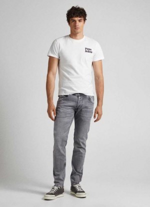 Pepe Jeans Spike Regular Fit Mid-rise Jeans Denim Herr Blå | 905187BZA
