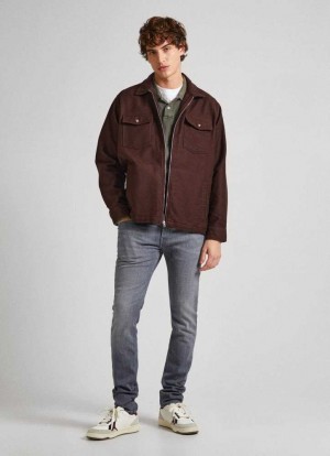 Pepe Jeans Stanley Fit Mid-rise Jeans Denim Herr Blå | 614827HWD