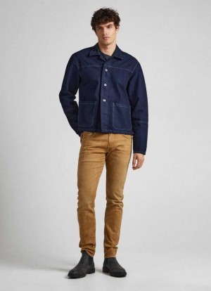 Pepe Jeans Stanley Five-pocket Trousers Långbyxor Herr Beige | 586490LHO