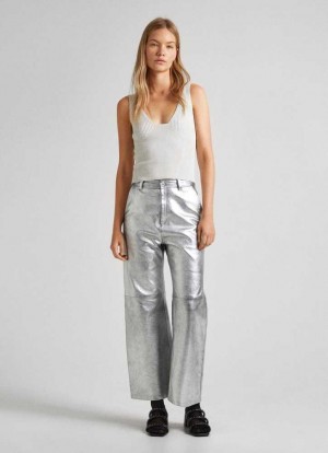 Pepe Jeans Stickad Top With V-neckline Jumpers Dam Silver | 359827XPW