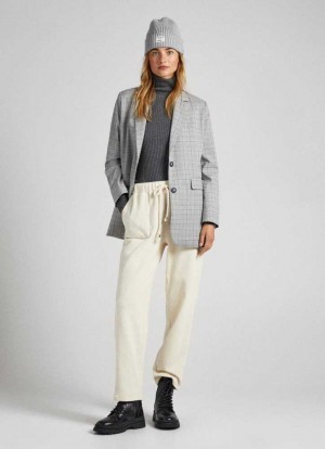 Pepe Jeans Stretch Corduroy Trousers Långbyxor Dam Vita | 672859TJC