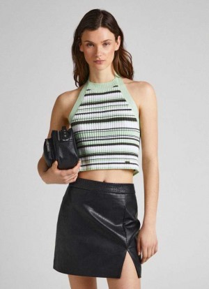 Pepe Jeans Stripe Print Halter Top Stickat Dam Olika Färger | 028946MFL