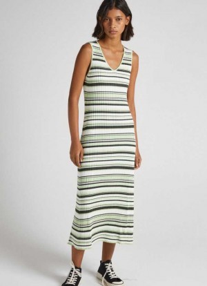 Pepe Jeans Stripe Print Klänning Klänning Dam Olika Färger | 261785MQW
