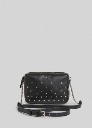 Pepe Jeans Studded Camera Bag Väskor & Ryggsäck Dam Svarta | 167592OXP