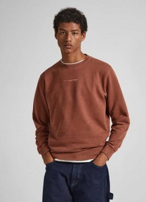 Pepe Jeans Sustainable Bomull Logo Sweatshirt Tröjor Herr Orange | 346219EGW