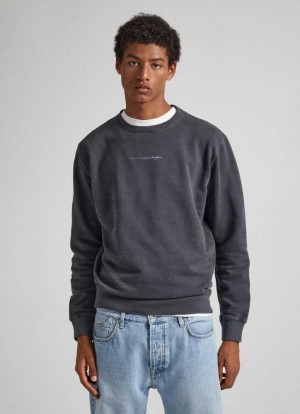 Pepe Jeans Sustainable Bomull Logo Sweatshirt Tröjor Herr Svarta | 954361QRC