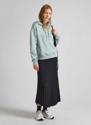 Pepe Jeans Sweatshirt With Adjustable Hood Tröjor Dam Gröna | 840916MGU