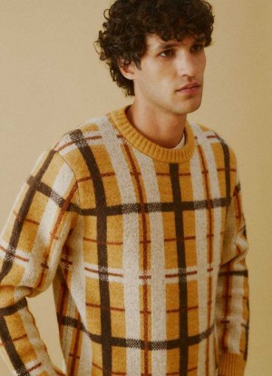 Pepe Jeans Tartan Check Bomull Knit Jumpers Herr Beige | 021389WJL