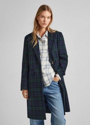 Pepe Jeans Tartan Ull Coat Jacka Dam Olika Färger | 367584FBK