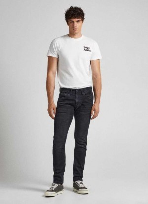 Pepe Jeans Track Regular Fit Mid-rise Jeans Denim Herr Blå | 312986GLE