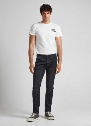 Pepe Jeans Track Regular Fit Mid-rise Jeans Slim Jeans Herr Blå | 812953CZS