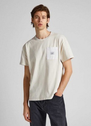 Pepe Jeans T-shirt With Front Pocket T-shirt Herr Vita | 926458VSE