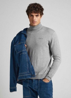 Pepe Jeans Turtle Neck Bomull Knit Jumpers Herr Grå | 735260NQG