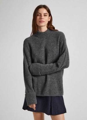 Pepe Jeans Turtleneck Jumper Stickat Dam Mörkgrå | 538247YTJ