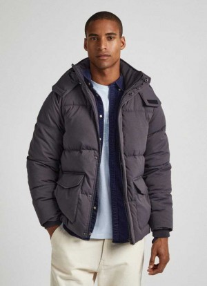 Pepe Jeans Twill Vadderad Down Jacket Jacka Herr Svarta | 316580ORS