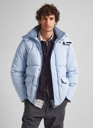 Pepe Jeans Twill Vadderad Down Jacket Jacka Herr Blå | 650974DWE