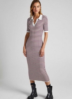 Pepe Jeans Two-tone Randig Klänning Klänning Dam Olika Färger | 340819TCJ