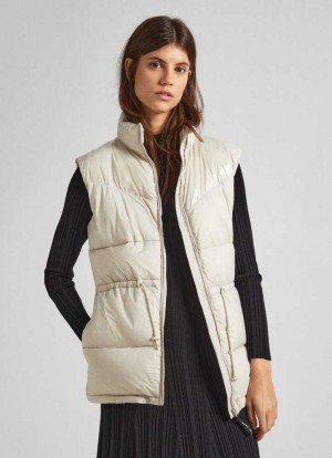 Pepe Jeans Vadderad Gilet Jacka Dam Grå Beige | 786290XGD