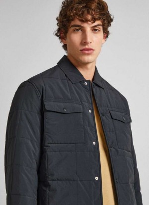 Pepe Jeans Vadderad Overshirt Jacka Herr Svarta | 053861IMV