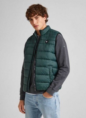 Pepe Jeans Vadderad Vest Jacka Herr Gröna | 036812KAP