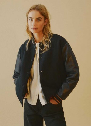 Pepe Jeans Varsity Bomber Jacket Jacka Dam Blå | 783164UAS