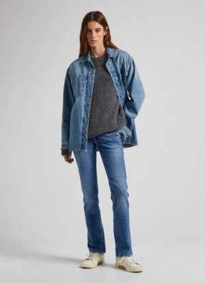 Pepe Jeans Venus Regular Fit Low-rise Jeans Straight Jeans Dam Blå | 593182WUX