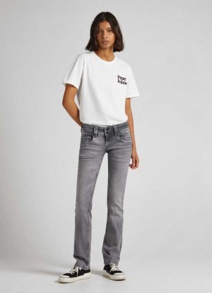 Pepe Jeans Venus Regular Fit Low-rise Jeans Straight Jeans Dam Blå | 281057IEC