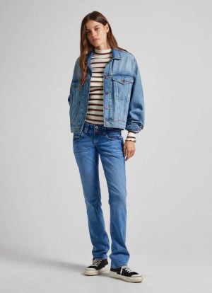 Pepe Jeans Venus Regular Fit Low-rise Jeans Denim Dam Blå | 659872OQJ